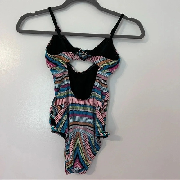 Hobie Colorful Printed One Piece Bikini Swim Suit Girls 8 Front Cut Out - Picture 3 of 6